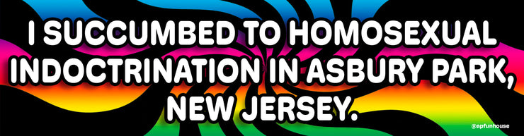 I SUCCUMBED TO HOMOSEXUAL INDOCTRINATION Bumper Sticker