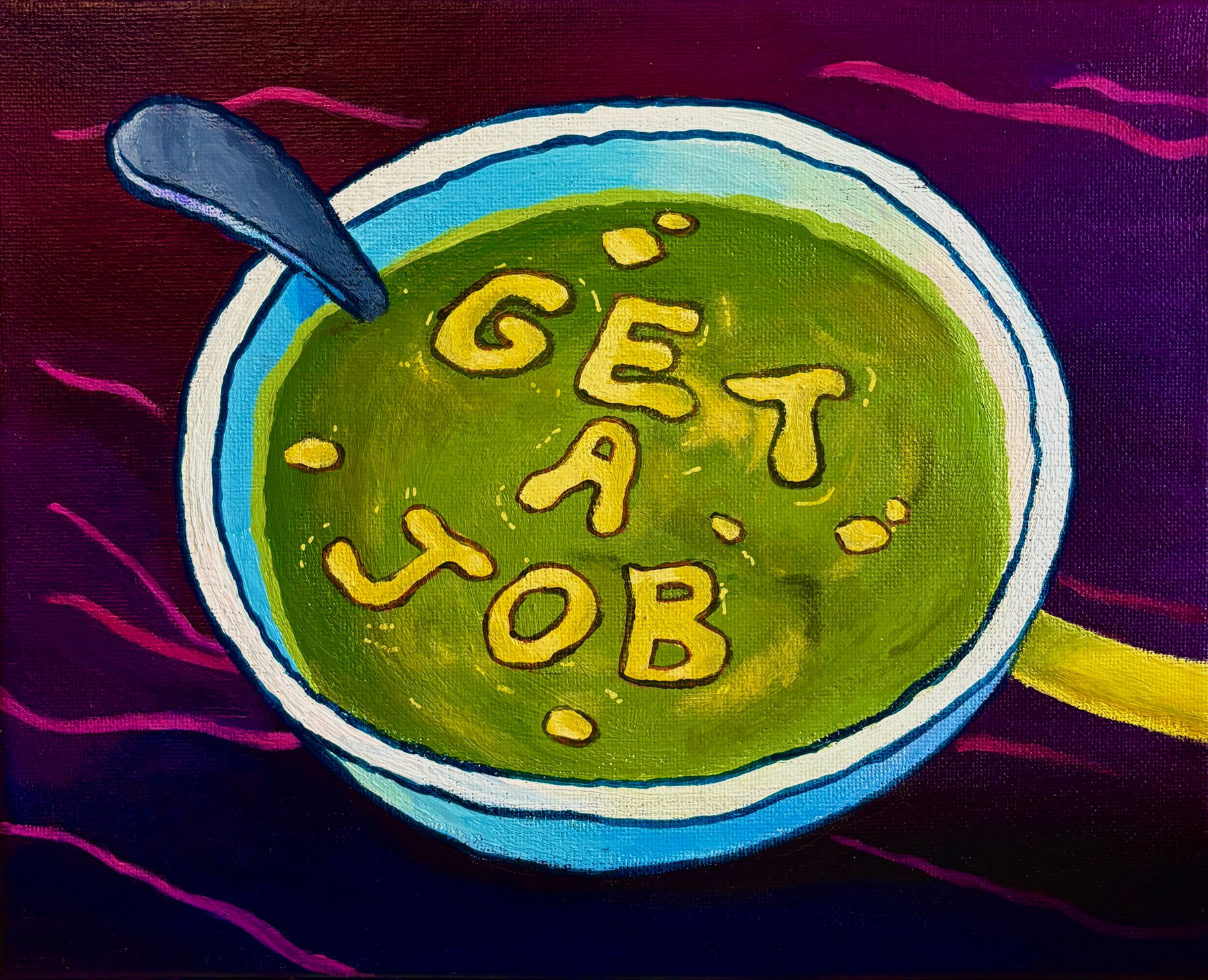 Chloe's Spongebob Painting - "Get a Job"