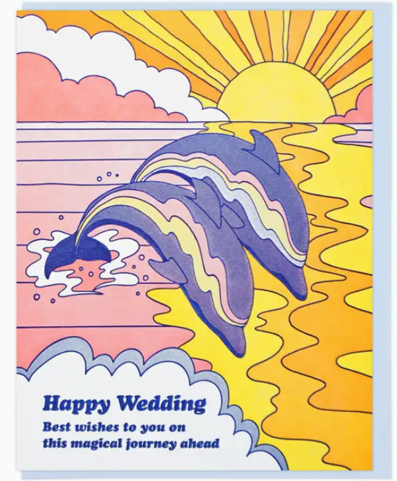 Happy Wedding Dolphin Card