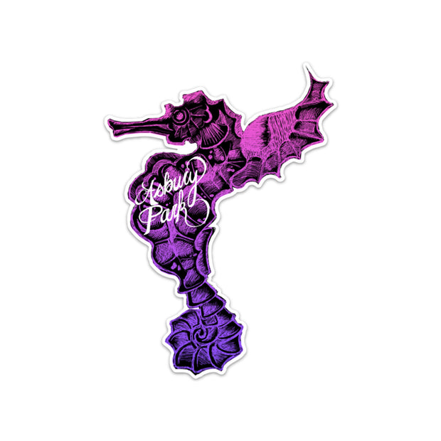 Seahorse Sticker, Purple