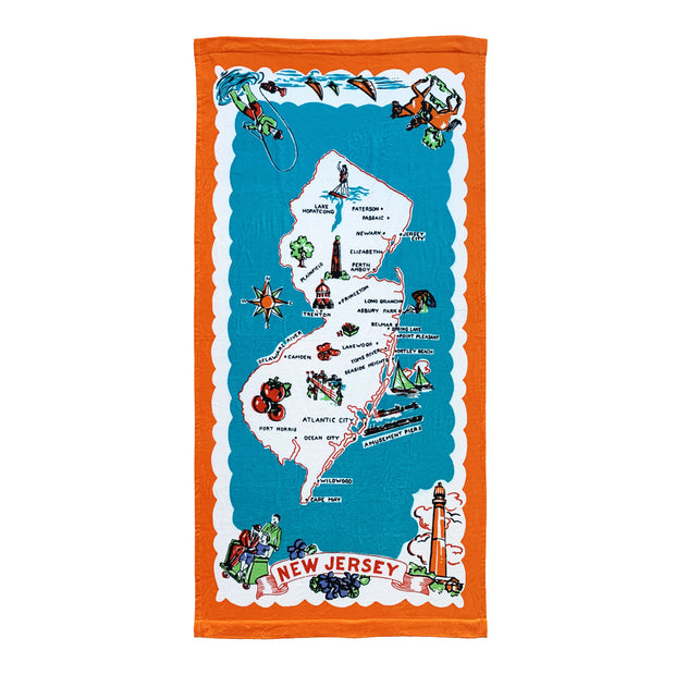 Retro New Jersey (Map) Towel